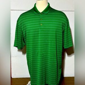Nike XL Green Striped Men's Polo Shirt. 32” length23” p2p